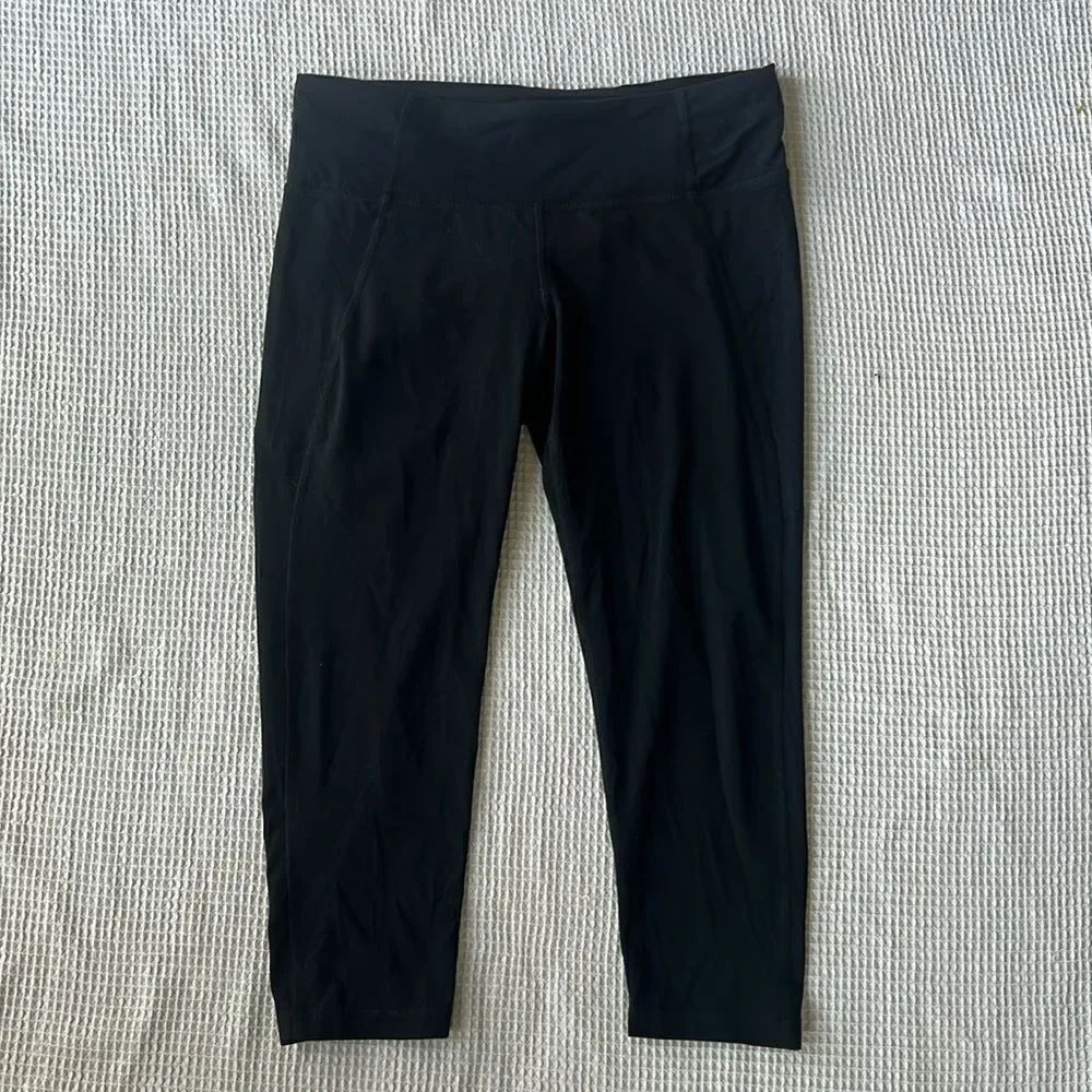 Prana women's Black Cropped Workout Gym Yoga Activewear Leggings sz M